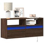 vidaXL Tv-wandmeubel met LED-verlichting 100x31x45 cm bruin, Verzenden, Nieuw