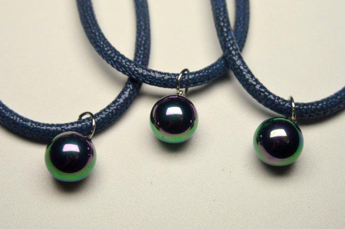 Zilver - Halsketting - Peacock Shell Pearl drie keer, Verzamelen, Mineralen en Fossielen