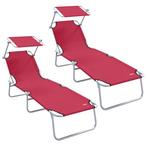 2-persoons Ligstoel Rood | Retour Deal | 40% Korting, Verzenden, Nieuw, Metaal
