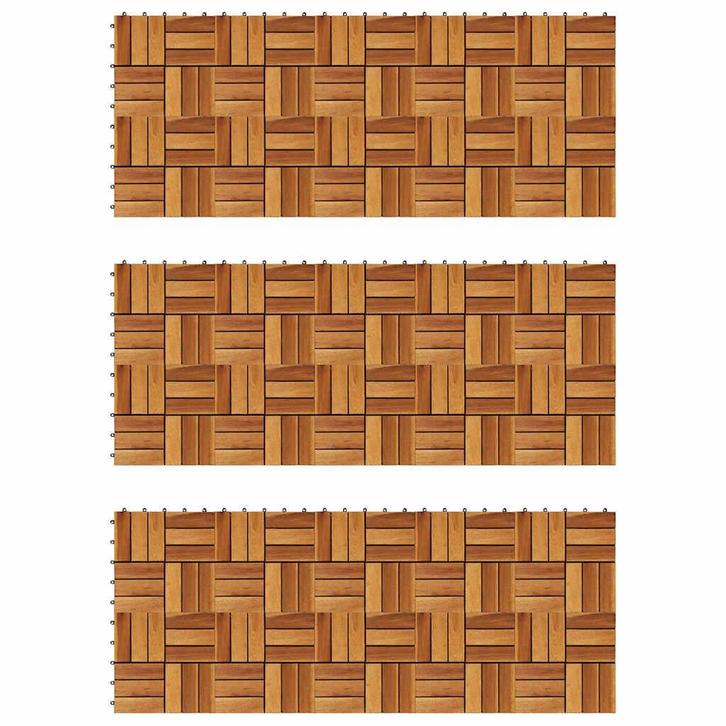 vidaXL Terrastegels 30 x 30 cm Acacia set van 30, Doe-het-zelf en Bouw, Vloerdelen en Plavuizen, Nieuw, Verzenden