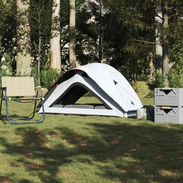 vidaXL Kampeertent 1-persoons verduisterend stof wit, Caravans en Kamperen, Verzenden, Nieuw