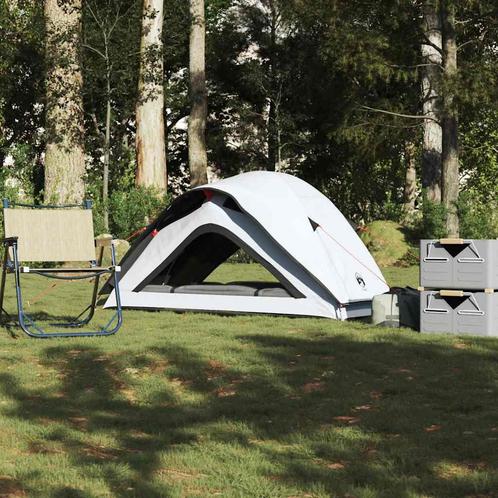 vidaXL Kampeertent 1-persoons verduisterend stof wit, Caravans en Kamperen, Tenten, Nieuw, Verzenden