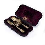 Victorian silver gilt - Doopset - .925 zilver, Antiek en Kunst