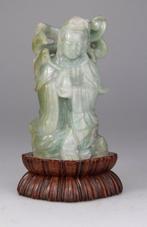 Statue Chine Sculpture Kwanyin Chinese Carving Jadeite Jade, Antiek en Kunst