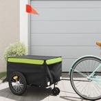 vidaXL Fietstrailer 45 kg ijzer zwart en groen, Verzenden, Nieuw
