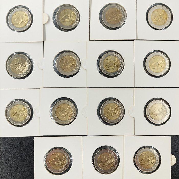 Frankrijk. 2 Euro 2008/2022 (15 coins) (Zonder Minimumprijs), Postzegels en Munten, Munten | Europa | Euromunten