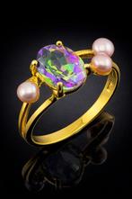 Quartz - Zilver - Ring - Iriserende Elegantie, Antiek en Kunst