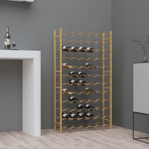 vidaXL Wijnrek voor 72 flessen metaal goudkleurig, Maison & Meubles, Accessoires pour la Maison | Porte-bouteilles, Envoi