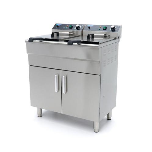 Frituurpan - 2 x 16 L - 2 Manden - met Tapkraan en, Zakelijke goederen, Horeca | Keukenapparatuur, Nieuw in verpakking, Overige typen