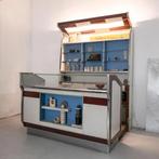 Vintage Italiaanse bar in hout en fineer 1950 - Milanese bar