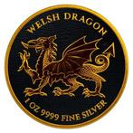 Niue. 2 Dollars 2022 Welsh Dragon - Black Ruthenium 24kt