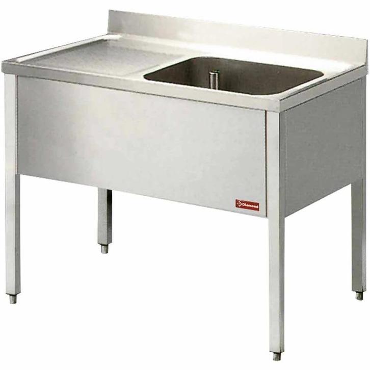 Spoeltafel | RVS | 1 Spoelbak (Rechts) + Afdruipvlak |, Zakelijke goederen, Horeca | Keukenapparatuur, Nieuw in verpakking, Verzenden