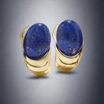 Oorbellen - 14 karaat Geel goud Lapis lazuli