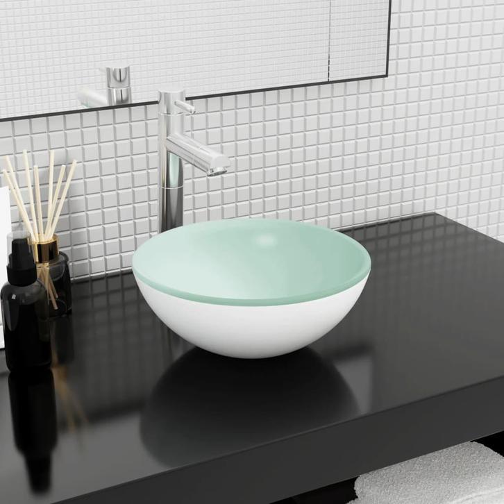 vidaXL Wasbak 30x12 cm gehard glas wit, Doe-het-zelf en Bouw, Sanitair, Nieuw, Verzenden