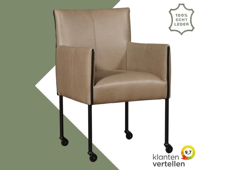 Leren eetkamerstoel More, Huis en Inrichting, Stoelen, Nieuw, Eén, Leer, Ophalen of Verzenden