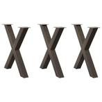 vidaXL Eettafelpoten 3 st X-vormig 70x(72-73) cm staal, Verzenden, Nieuw