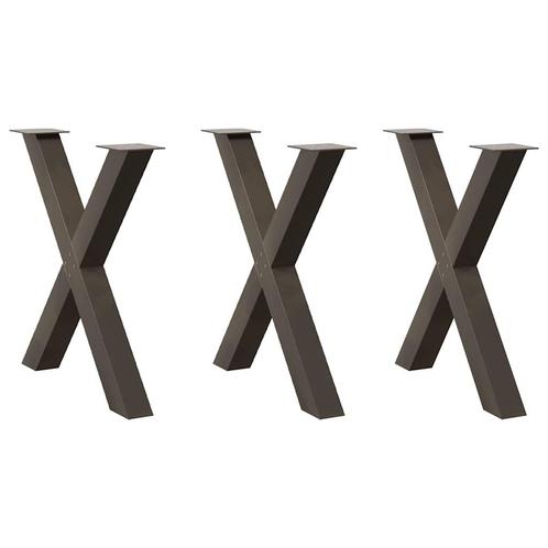 vidaXL Eettafelpoten 3 st X-vormig 70x(72-73) cm staal, Huis en Inrichting, Tafelonderdelen, Nieuw, Verzenden