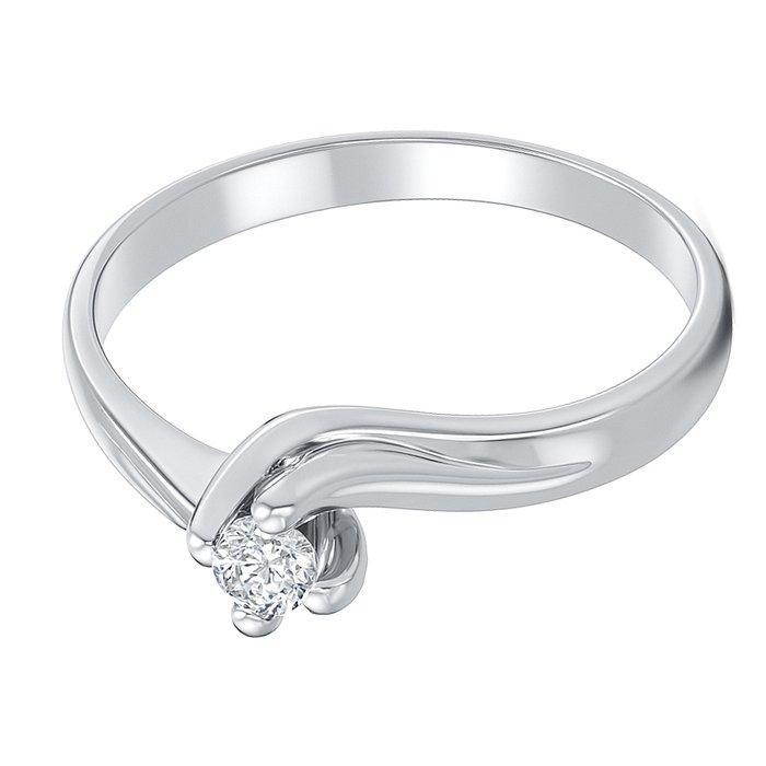 Ring - 18 karaat Witgoud - 0.14ct. tw. Diamant (Natuurlijk), Handtassen en Accessoires, Ringen