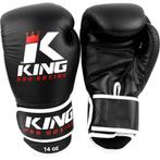 King Pro Boxing Kickboks Handschoenen Zwart KPB/BG 3 Leder, Sport en Fitness, Boksen, Nieuw, Overige, Verzenden