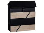 Veiling - STILISTA Wandbrievenbus, houtlook, zwart en hout, Nieuw