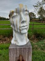 Beeld, head white with gold  paint - 50 cm - polyresin