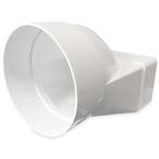 Kunststof verloop 120 x 60mm naar Ø 100mm - asymmetrisch, Doe-het-zelf en Bouw, Verzenden, Nieuw