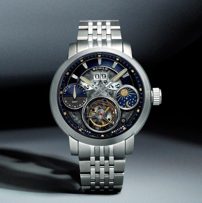 Schild - TOURBILLON - GMT - Moon - Limited Edition * 1 - 16, Handtassen en Accessoires, Horloges | Heren