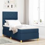 vidaXL Box Spring Bed met Matras & LED Blauw 90x200 cm Stof, Verzenden, Nieuw