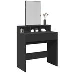 vidaXL Coiffeuse avec miroir noir 80x41x144,5 cm, Verzenden