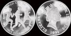 Cook Islands 5 dollar 1991- Worldcup football 1994 in Usa..., Postzegels en Munten, Verzenden