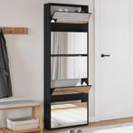 vidaXL Schoenenkast met spiegel 5-laags 63x17x169,5 cm zwart, Huis en Inrichting, Kasten | Schoenenkasten, Verzenden, Nieuw