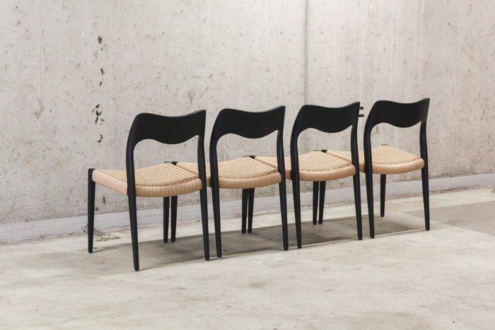 Niels O. Moller - Eetkamerstoel (6) - model 71 - Papercord,, Antiek en Kunst, Kunst | Designobjecten