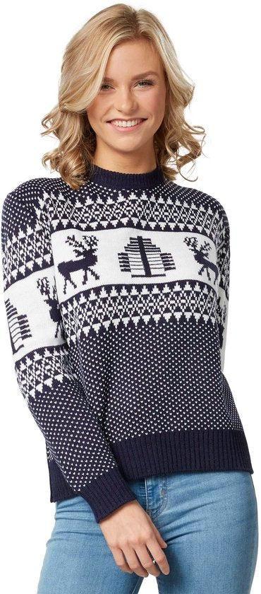 2dekans | Dressforfun Kersttrui Winterwonderland blauw-wit, Kinderen en Baby's, Carnavalskleding en Verkleedspullen, Ophalen of Verzenden