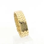 8 Krt. Brede fantasie schakel armband | 18 cm, Handtassen en Accessoires, Antieke sieraden, Ophalen of Verzenden, Goud