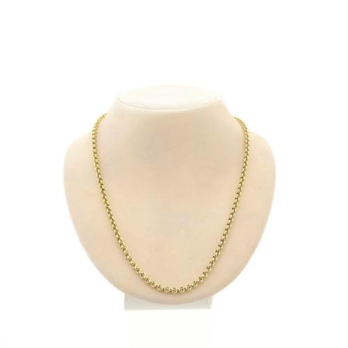 Gouden jasseron schakel ketting | 60 cm, Handtassen en Accessoires, Kettingen, Overige kleuren, Gebruikt, Goud, Ophalen of Verzenden