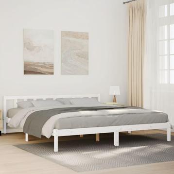 vidaXL Bedframe extra lang zonder matras grenenhout wit, Huis en Inrichting, Slaapkamer | Bedden, Verzenden, Nieuw