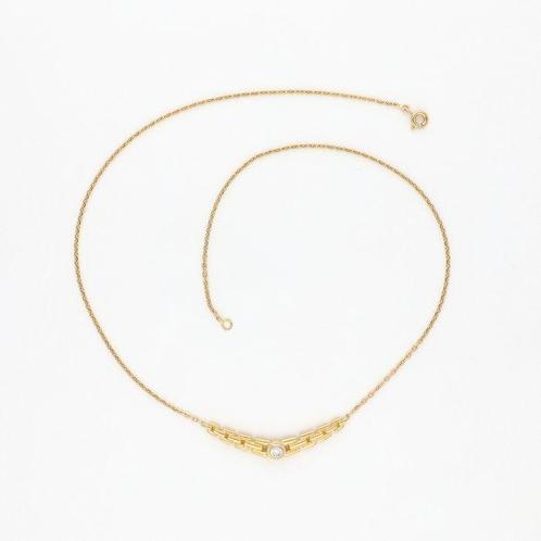 Halsketting - 18 karaat Geel goud Diamant (Natuurlijk), Handtassen en Accessoires, Kettingen