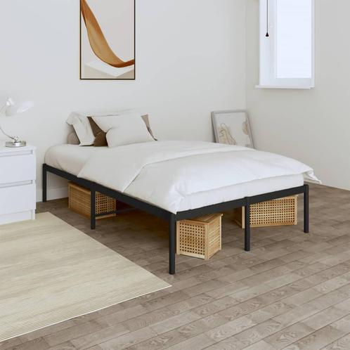 vidaXL Cadre de lit mÃ©tal sans matelas noir 120x200 cm, Huis en Inrichting, Slaapkamer | Bedden, Verzenden