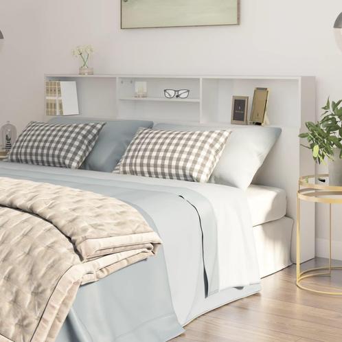 vidaXL Hoofdbordkast 200x19x103,5 cm wit, Huis en Inrichting, Slaapkamer | Bedden, Nieuw, Verzenden