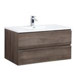 Badkamermeubel Set Angela 100cm Bruin Eiken Badmeubel, Huis en Inrichting, Badkamer | Badkamermeubels, Verzenden, Nieuw