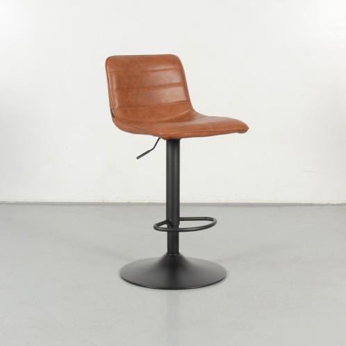 Barkruk Kumla, cognac leder, draaibaar onderstel, Huis en Inrichting, Stoelen, Gebruikt, Ophalen of Verzenden