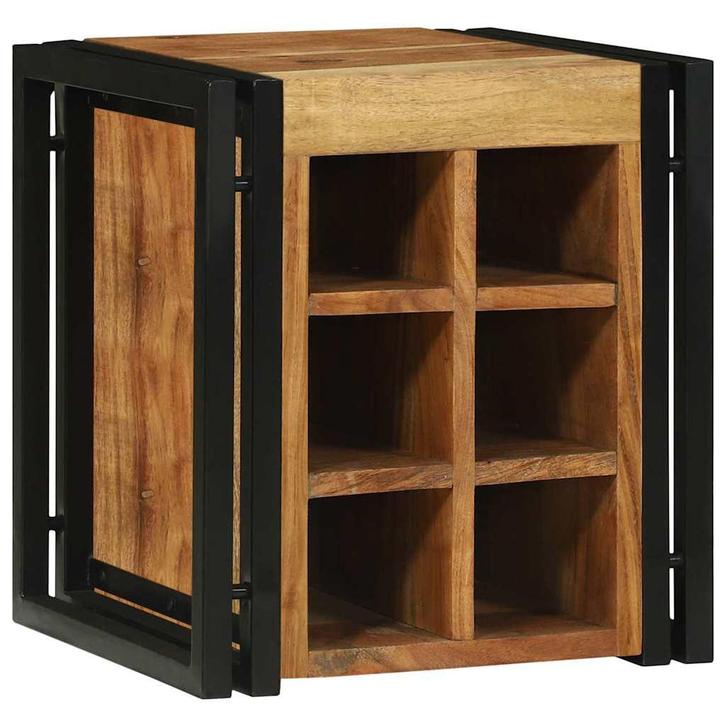 vidaXL Wijnrek Bruin 34.5 x 35 x 39 cm Massief acaciahout, Huis en Inrichting, Woonaccessoires | Wijnrekken, Nieuw, Verzenden