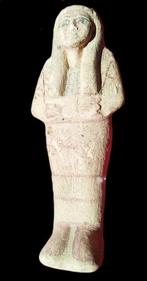Oud-Egyptisch Grote kalkstenen shabti Met Spaanse