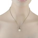 Ketting met hanger Platina 0,85ct Diamant en Parel Hanger