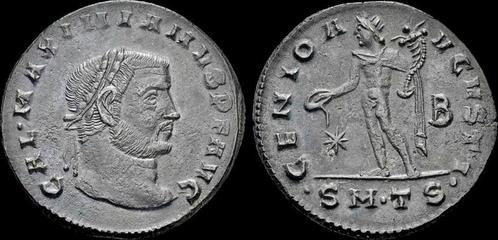 305-311ad Roman Galerius Ae follis Genius standing Brons, Postzegels en Munten, Munten en Bankbiljetten | Verzamelingen, Verzenden
