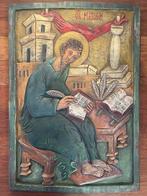 Icoon - Evangelist Mattheüs - Hout, Verguld - Hand painted -