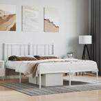 vidaXL Bedframe met hoofdbord metaal wit 140x200 cm, Huis en Inrichting, Slaapkamer | Bedden, Verzenden, Nieuw