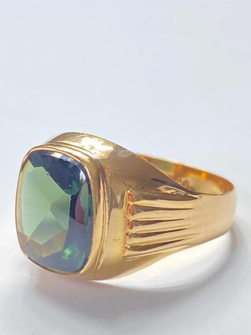 Zonder Minimumprijs - Ring - 18 karaat Geel goud Spinel, Handtassen en Accessoires, Ringen