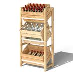 TRUUSK Drankkrattenrek - Houten Krattenrek voor 3 Drankkratt, Huis en Inrichting, Verzenden, Nieuw