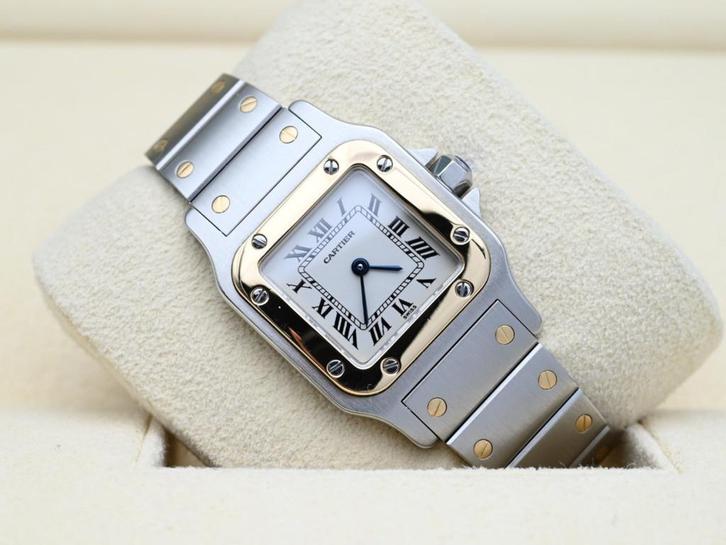 Cartier Santos Ref. 1567 Year 1997 (Full Set), Handtassen en Accessoires, Horloges | Dames, Goud, Zo goed als nieuw, Goud, Overige merken